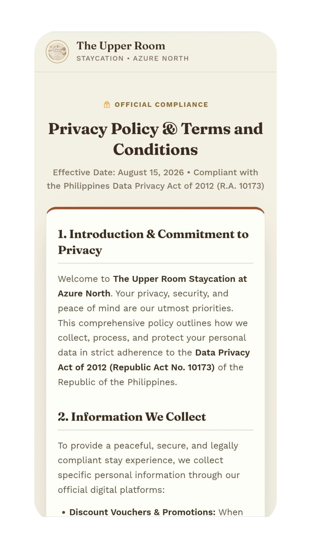 Privacy & terms Page